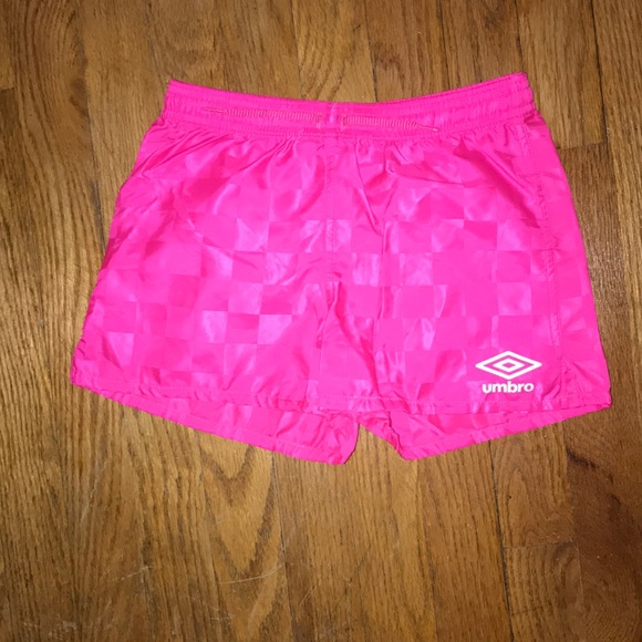 Umbro Youth Rio Check Shorts, Pink Punch - Picture 1 of 4